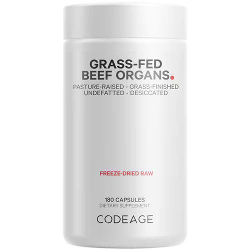 Codeage Grass-Fed Beef Organs - Bovine Glandulars Supplement -- 180 Capsules