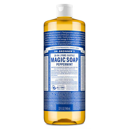 Dr. Bronner's 18-IN-1 Pure-Castile Magic Soap Peppermint -- 32 fl oz