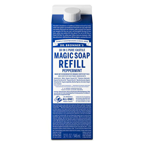 Dr. Bronner's 18-IN-1 Pure-Castile Magic Soap Peppermint -- 32 fl oz