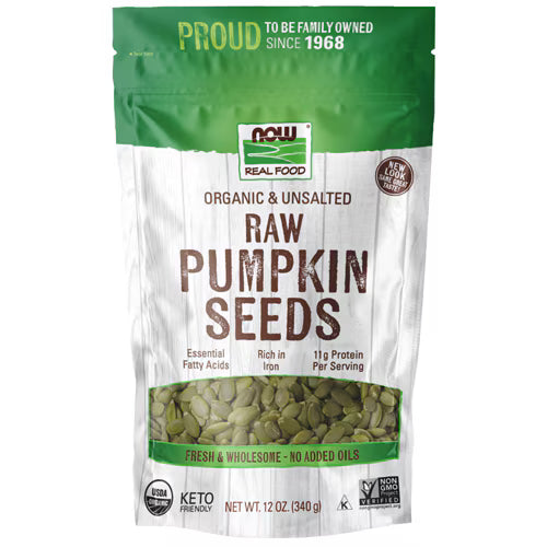 NOW Foods Organic & Unsalted Raw Pumpkin Seeds -- 12 oz