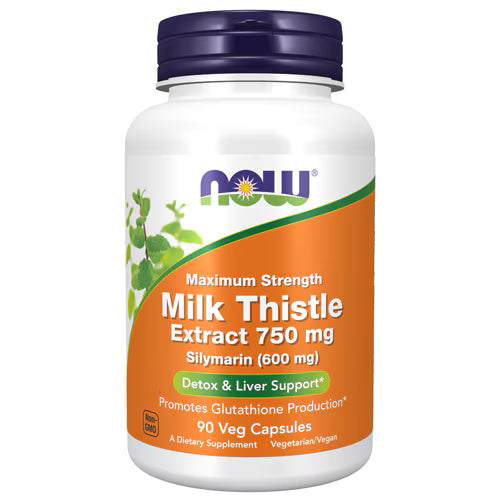 NOW Milk Thistle Extract -- 750 mg - 90 Veg Capsules