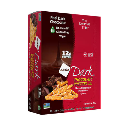 NuGo Nutrition NuGo Dark Bars Gluten Free Chocolate Pretzel -- 12 Bars