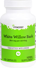 Vitacost White Willow Bark -- 800 mg per serving - 100 Capsules