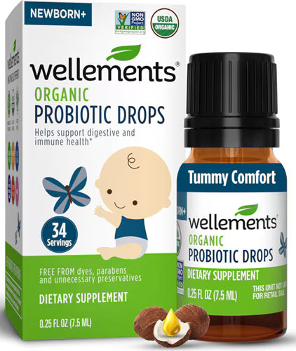 Wellements Organic Baby Probiotic Drops Newborn+ -- 0.25 fl oz